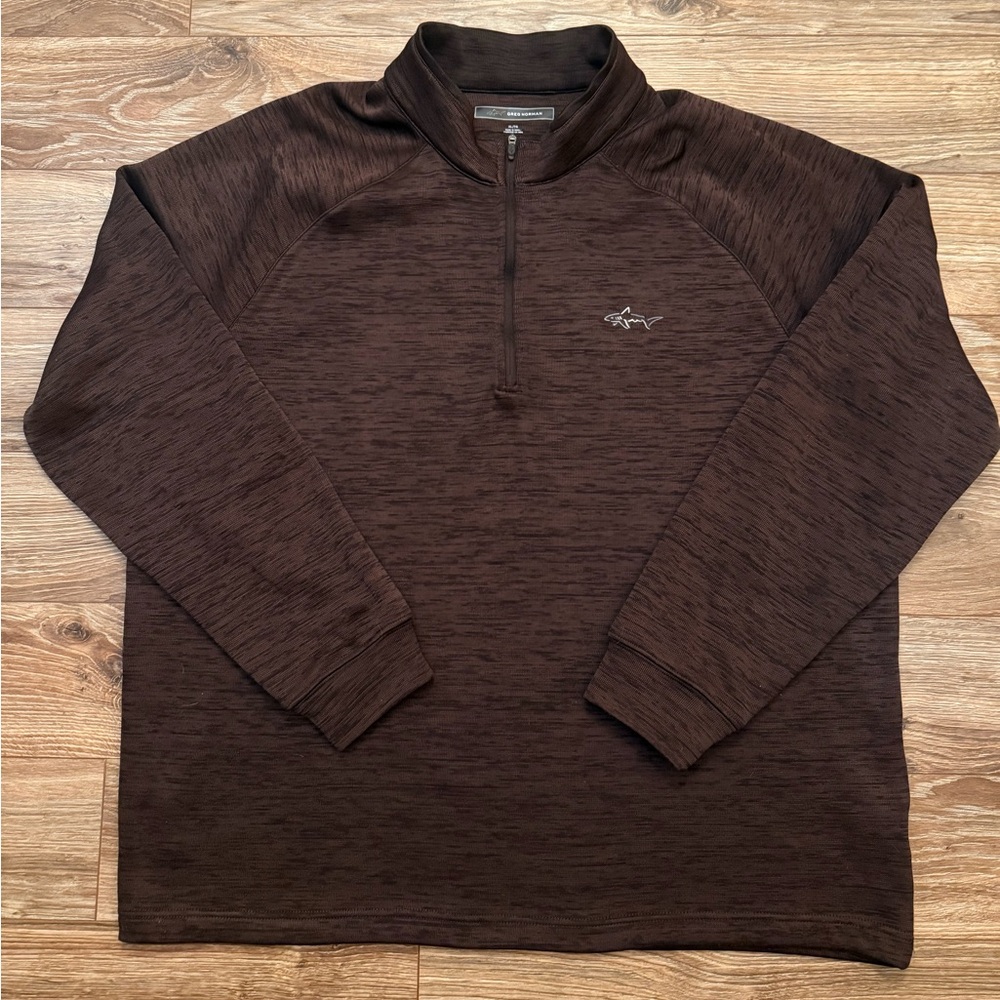 Greg Norman Brown Fall Golf Pullover